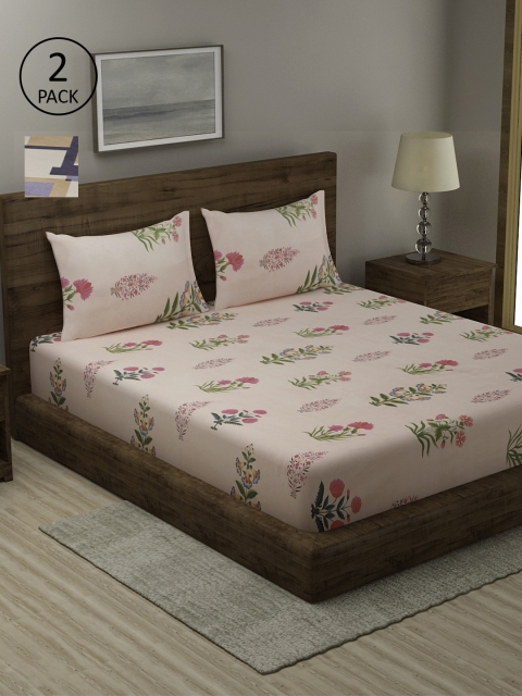 TAG 7 Cream-Coloured & Peach-Coloured Cotton 210 TC 2 King Bedsheet with 4 Pillow Covers
TAG 7 Cream-Coloured & Peach-Coloured Cotton 210 TC 2 King Bedsheet with 4 Pillow Covers