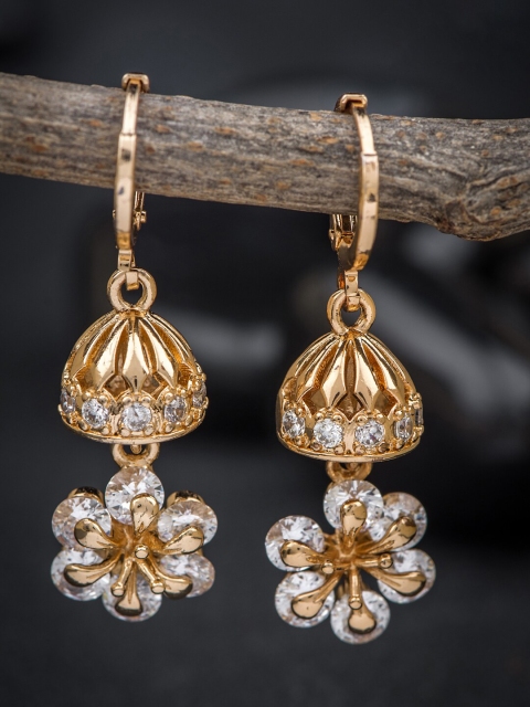 Alankruthi Gold-Toned Geometric Drop Earrings