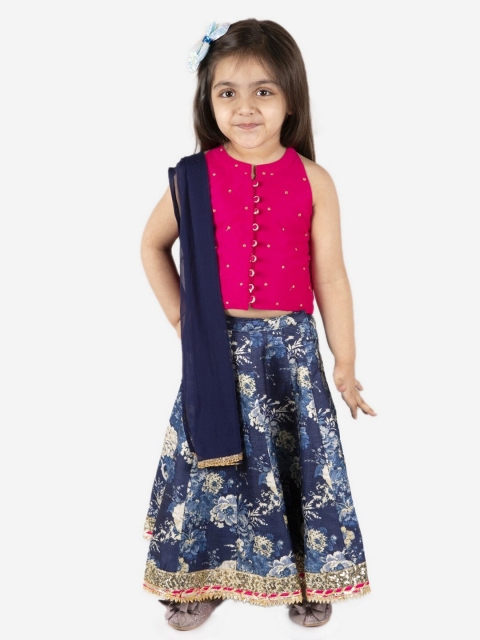 Lil Peacock Girls Navy Blue & Pink Printed Ready to Wear Lehenga & Blouse With Net Dupatta
Lil Peacock Girls Navy Blue & Pink Printed Ready to Wear Lehenga & Blouse With Net Dupatta