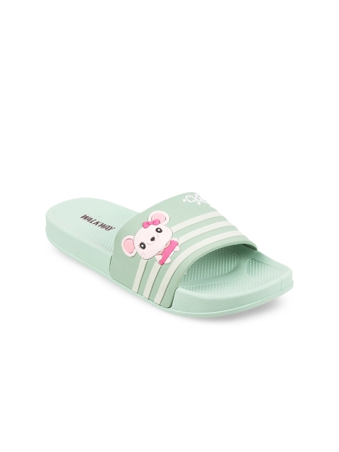 WALKWAY Women Green Printed Sliders