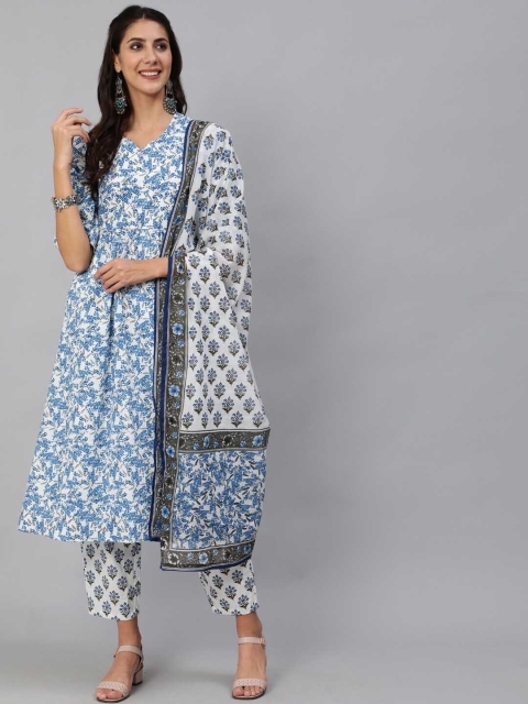 AASI - HOUSE OF NAYO Women Blue Printed Regular Pure Cotton Kurta with Trousers & With Dupatta
AASI - HOUSE OF NAYO Women Blue Printed Regular Pure Cotton Kurta with Trousers & With Dupatta