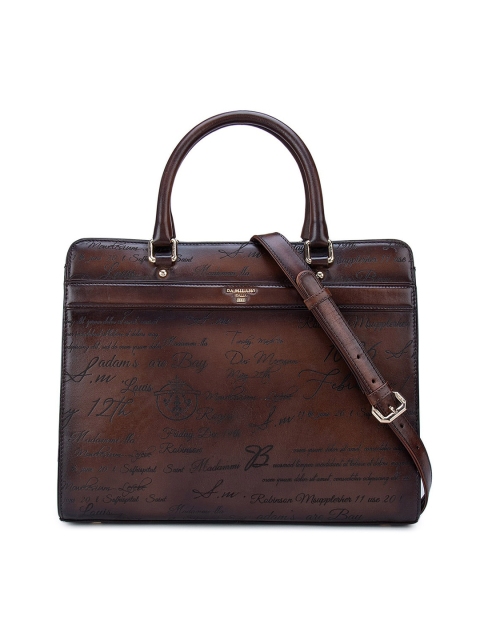 Da Milano Brown Signato Leather Satchel Bag