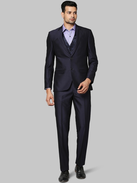 Raymond Men Blue Solid Formal Suit