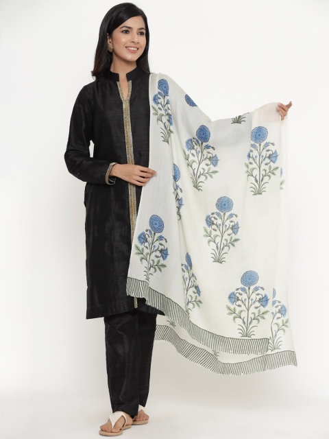 THE AAB STUDIO Women Off White & Blue Mughal Flower Printed Handwoven Himalayan Woolen
THE AAB STUDIO Women Off White & Blue Mughal Flower Printed Handwoven Himalayan Woolen