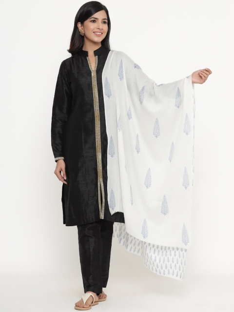 THE AAB STUDIO Women Off White & Blue Leaf Motif Printed Handwoven Himalayan Wool Stole
THE AAB STUDIO Women Off White & Blue Leaf Motif Printed Handwoven Himalayan Wool Stole