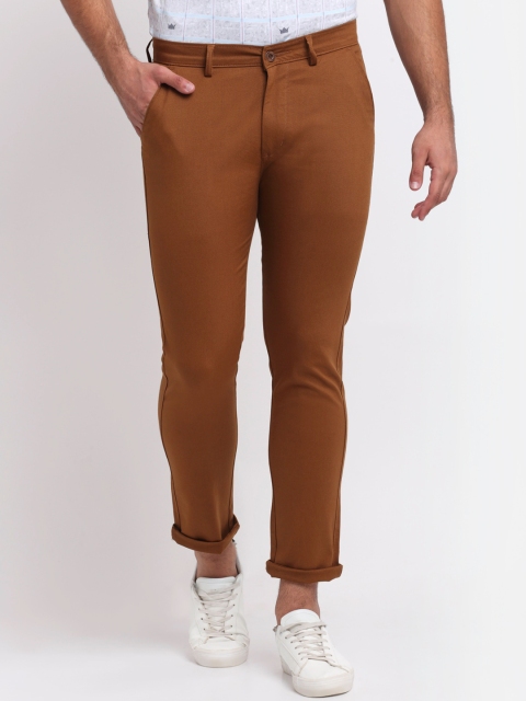 Rodamo Men Brown Slim Fit Chinos Trousers