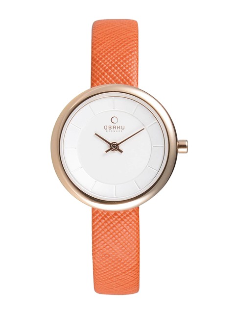 Obaku Women Silver-Toned Brass Dial & Orange Leather Strap Analogue Watch V146LXVIRO
Obaku Women Silver-Toned Brass Dial & Orange Leather Strap Analogue Watch V146LXVIRO