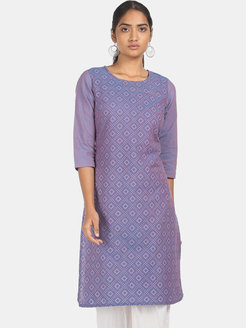 Karigari Women Purple Geometric Kurta
Karigari Women Purple Geometric Kurta