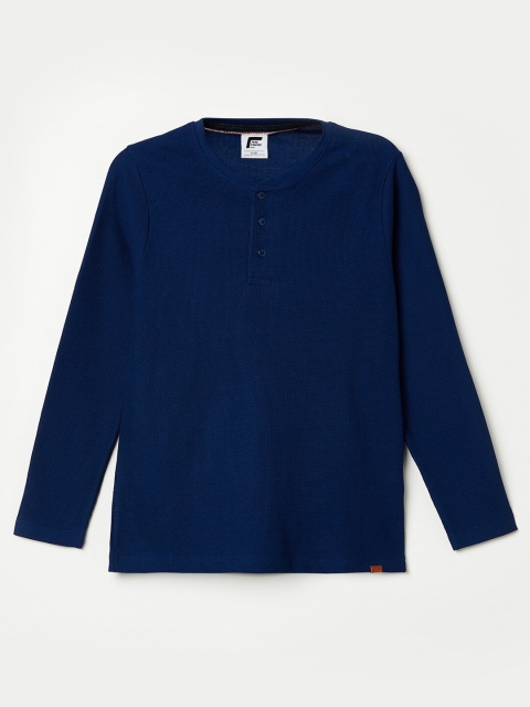 Fame Forever by Lifestyle Boys Navy Blue Henley Neck T-shirt