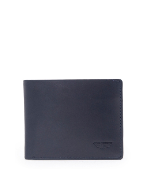 Red Tape Men Navy Blue Leather Two Fold Wallet