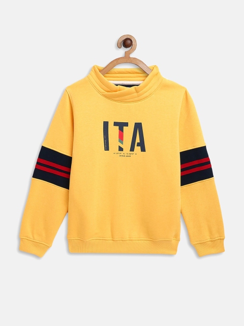 Octave Boys Yellow Printed Sweatshirt
