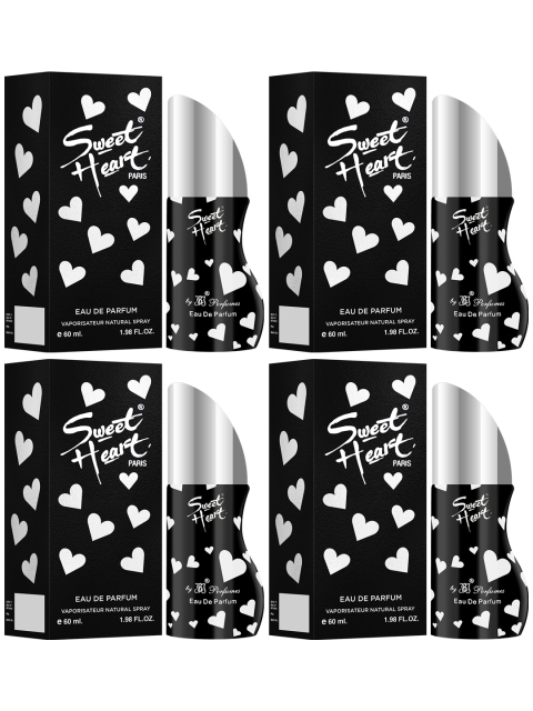 Sweetheart Pack of 4 Sweet Heart Black Long Lasting Imported Eau De Perfume - 60ml Each
Sweetheart Pack of 4 Sweet Heart Black Long Lasting Imported Eau De Perfume - 60ml Each
