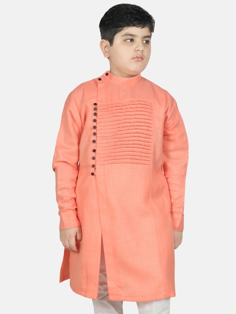 SG YUVRAJ Boys Peach-Coloured Kurta