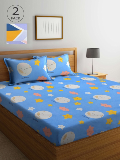 KLOTTHE Blue & Mustard Cartoon Characters 210 TC 2 King Bedsheet with 4 Pillow Covers
KLOTTHE Blue & Mustard Cartoon Characters 210 TC 2 King Bedsheet with 4 Pillow Covers