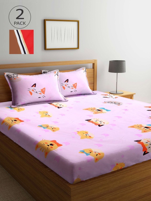 KLOTTHE Pink & Orange Cartoon Characters 210 TC 2 King Bedsheets with 4 Pillow Covers
KLOTTHE Pink & Orange Cartoon Characters 210 TC 2 King Bedsheets with 4 Pillow Covers