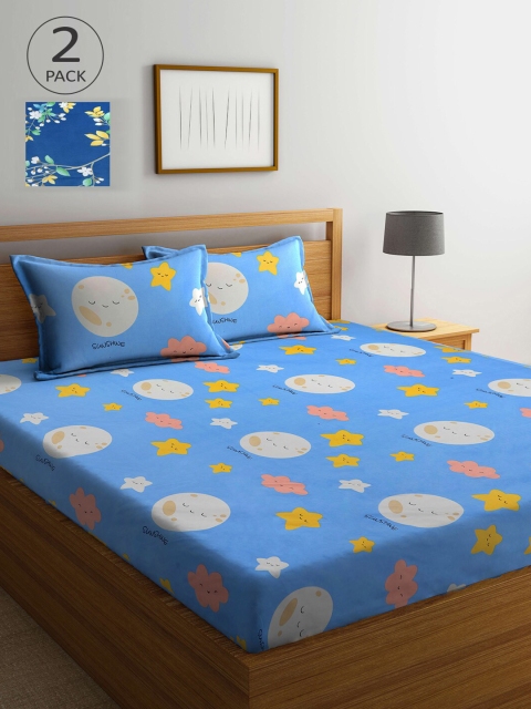 KLOTTHE Blue & Mustard Cartoon Characters 210 TC 2 King Bedsheet with 4 Pillow Covers
KLOTTHE Blue & Mustard Cartoon Characters 210 TC 2 King Bedsheet with 4 Pillow Covers