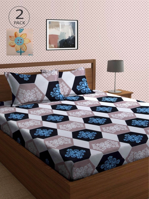 KLOTTHE Cream-Coloured & Blue Ethnic Motifs 210 TC 2 King Bedsheet with 4 Pillow Covers
KLOTTHE Cream-Coloured & Blue Ethnic Motifs 210 TC 2 King Bedsheet with 4 Pillow Covers