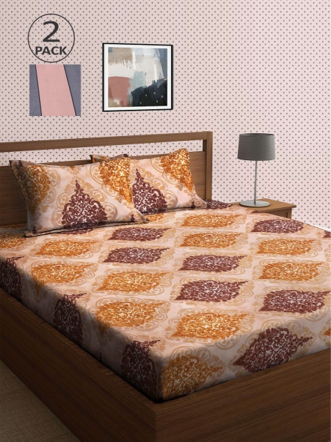 KLOTTHE Pack of 2 Beige & Grey Ethnic Motifs 210 TC King Bedsheet with 4 Pillow Covers
KLOTTHE Pack of 2 Beige & Grey Ethnic Motifs 210 TC King Bedsheet with 4 Pillow Covers