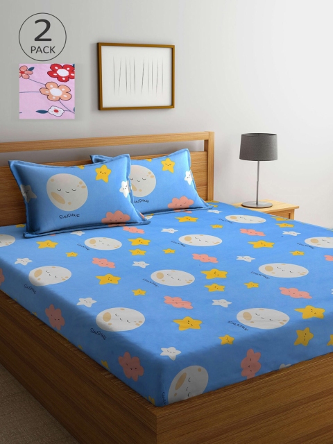 KLOTTHE Pack of 2 Pink & Blue Cartoon Characters 210 TC King Bedsheet with 4 Pillow Covers
KLOTTHE Pack of 2 Pink & Blue Cartoon Characters 210 TC King Bedsheet with 4 Pillow Covers