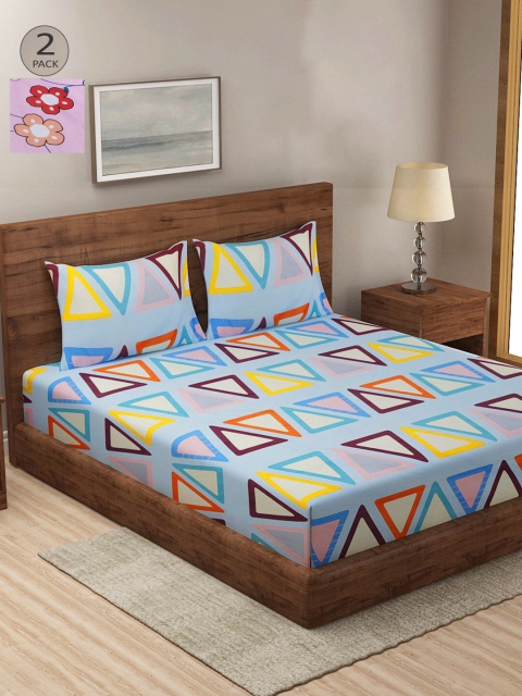 KLOTTHE Multicoloured Geometric 210 TC 2 King Bedsheet with 4 Pillow Covers, Multi
KLOTTHE Multicoloured Geometric 210 TC 2 King Bedsheet with 4 Pillow Covers, Multi