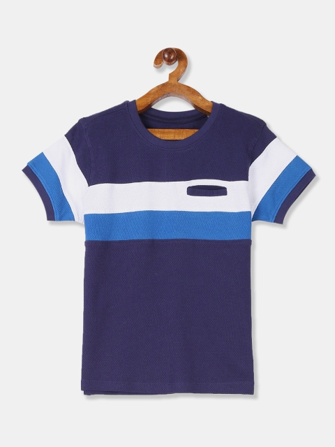 Cherokee Boys Blue Striped Pockets T-shirt