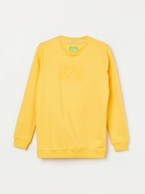 Bossini Boys Yellow Solid Sweatshirt