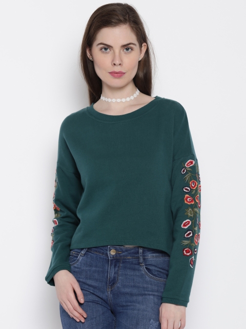 ONLY Women Teal Green Crop Top