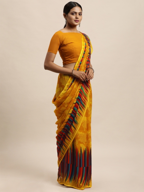 KALINI Yellow Floral Saree