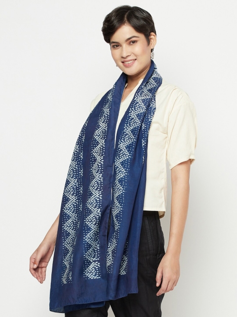 Fabindia Women Blue & White Printed Stole