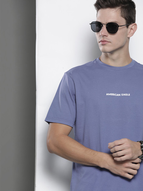 AMERICAN EAGLE OUTFITTERS Men Blue Brand Logo Print Detail Pure Cotton T-shirt 
AMERICAN EAGLE OUTFITTERS Men Blue Brand Logo Print Detail Pure Cotton T-shirt