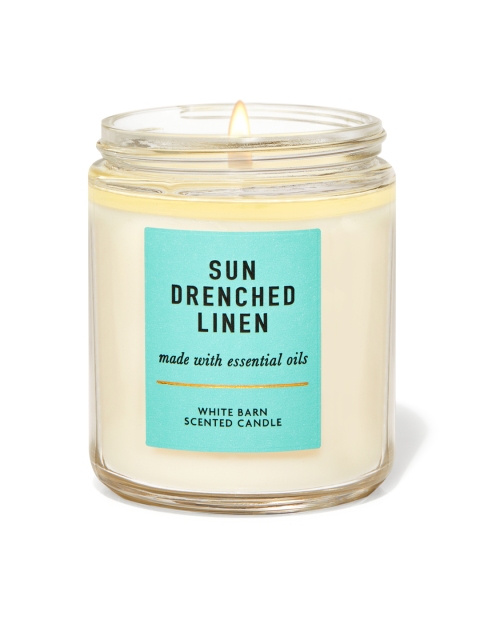 Bath & Body Works Off-White Sun-Drenched Linen White Barn Scented Single Wick Candle 198gm
Bath & Body Works Off-White Sun-Drenched Linen White Barn Scented Single Wick Candle 198gm