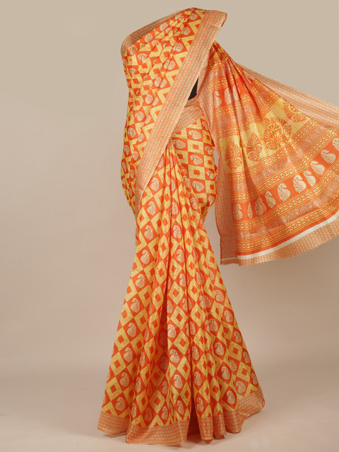 Pothys Orange & Yellow Cotton Blend Saree
Pothys Orange & Yellow Cotton Blend Saree