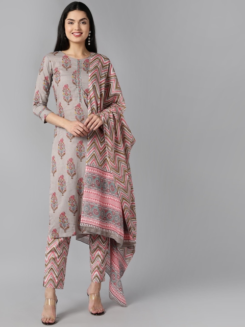 AHIKA Women Grey Ethnic Motifs Printed Regular Pure Cotton Kurta with Trousers & With Dupatta
AHIKA Women Grey Ethnic Motifs Printed Regular Pure Cotton Kurta with Trousers & With Dupatta