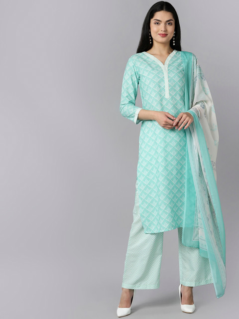 AHIKA Women Sea Green Ethnic Motifs Printed Regular Kurta with Palazzos & With Dupatta
AHIKA Women Sea Green Ethnic Motifs Printed Regular Kurta with Palazzos & With Dupatta