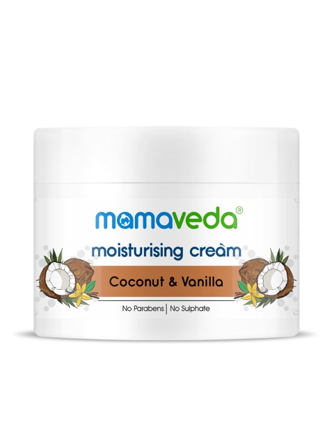 Mamaveda Coconut and Vanilla Moisturising Cream - 200 gm, White