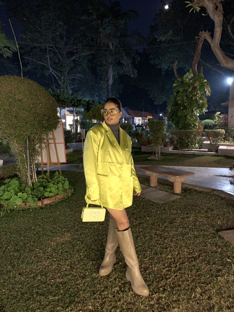 H&M Women Green Satin Jacket