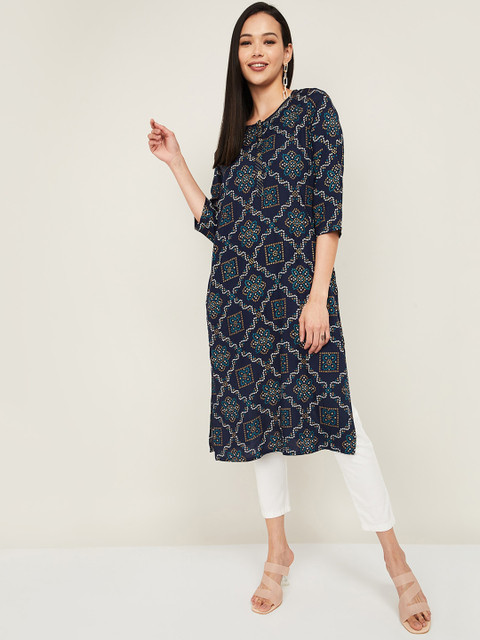 Melange by Lifestyle Women Navy Blue Ethnic Motifs Printed Kurta
Melange by Lifestyle Women Navy Blue Ethnic Motifs Printed Kurta