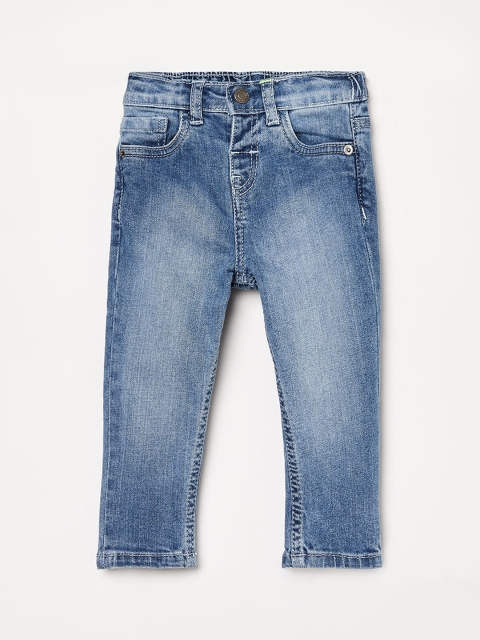 Juniors Boys Blue Heavy Fade Jeans