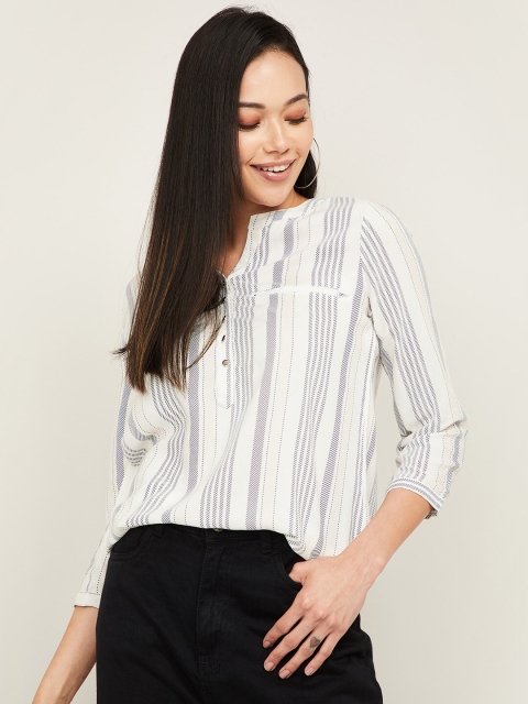 Fame Forever by Lifestyle Navy Blue Striped Mandarin Collar Roll-Up Sleeves Shirt Style Top
Fame Forever by Lifestyle Navy Blue Striped Mandarin Collar Roll-Up Sleeves Shirt Style Top