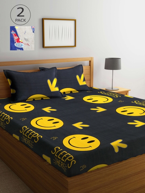 Arrabi Multicoloured Cartoon Characters 210 TC 2 King Bedsheet with 4 Pillow Covers, Multi
Arrabi Multicoloured Cartoon Characters 210 TC 2 King Bedsheet with 4 Pillow Covers, Multi