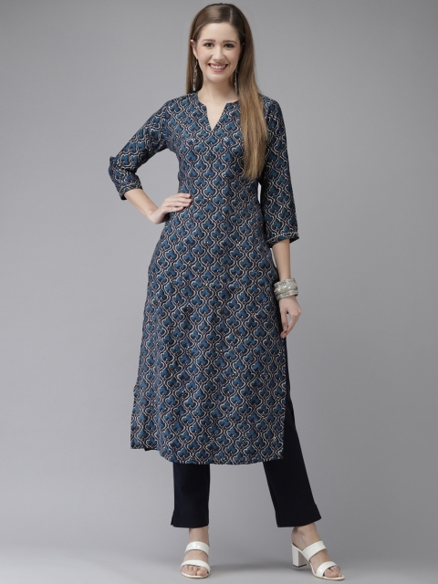 Ishin Women Navy Blue Quirky Printed Regular Gotta Patti Art Silk Kurta with Trousers
Ishin Women Navy Blue Quirky Printed Regular Gotta Patti Art Silk Kurta with Trousers