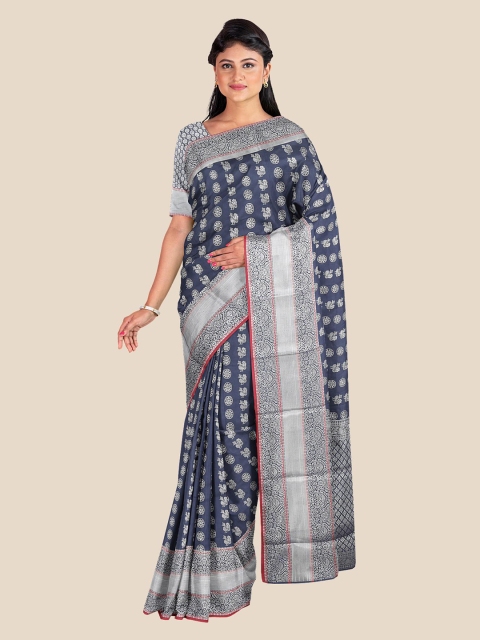 KLM Fashion Mall Navy Blue & Silver-Toned Ethnic Motifs Zari Silk Blend Banarasi Saree
KLM Fashion Mall Navy Blue & Silver-Toned Ethnic Motifs Zari Silk Blend Banarasi Saree