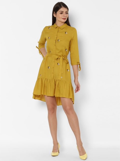 Allen Solly Woman Yellow Shirt Dress
