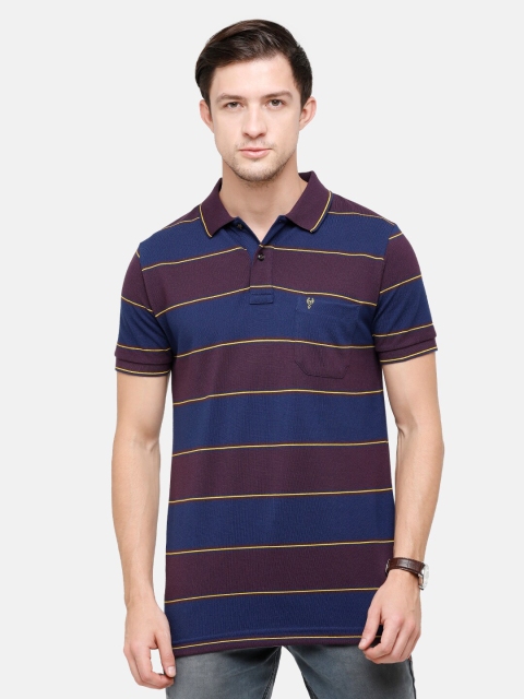 Classic Polo Men Navy Blue & Purple Striped Polo Collar Slim Fit Pure Cotton T-shirt
Classic Polo Men Navy Blue & Purple Striped Polo Collar Slim Fit Pure Cotton T-shirt