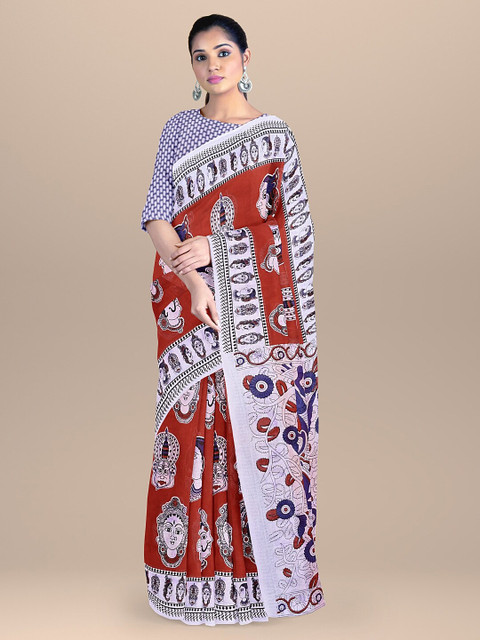 BharatSthali Red & Blue Ethnic Motifs Pure Cotton Block Print Saree
BharatSthali Red & Blue Ethnic Motifs Pure Cotton Block Print Saree