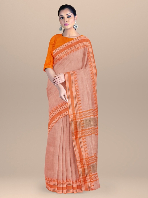 BharatSthali Peach-Coloured & Orange Woven Design Pure Cotton Maheshwari Saree
BharatSthali Peach-Coloured & Orange Woven Design Pure Cotton Maheshwari Saree