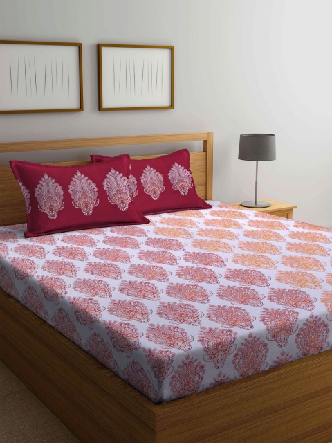 BOMBAY DYEING Red & White Ethnic Motifs 112 TC Cotton Queen Bedsheet with 2 Pillow Covers
BOMBAY DYEING Red & White Ethnic Motifs 112 TC Cotton Queen Bedsheet with 2 Pillow Covers