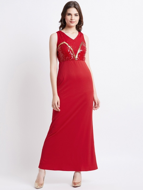 LY2 Red Embellished Maxi Dress