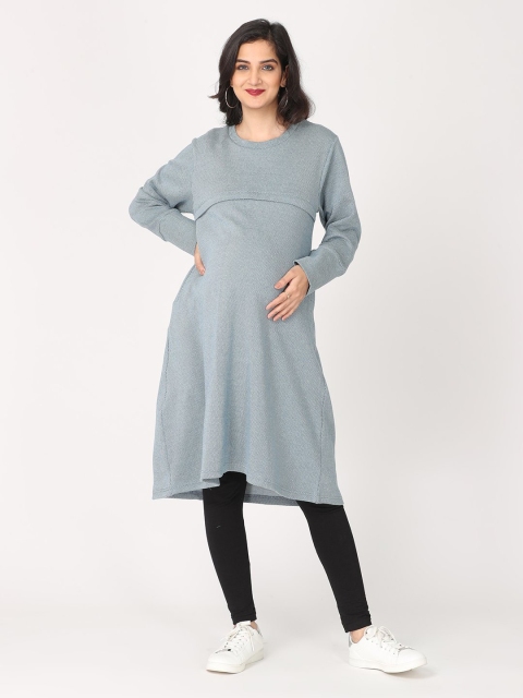 The Mom Store Blue Maternity A-Line Dress