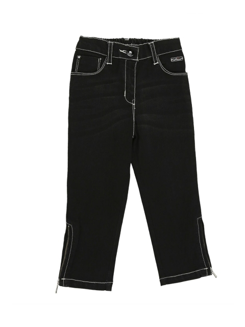 Actuel Girls Black Solid Cotton Jeans